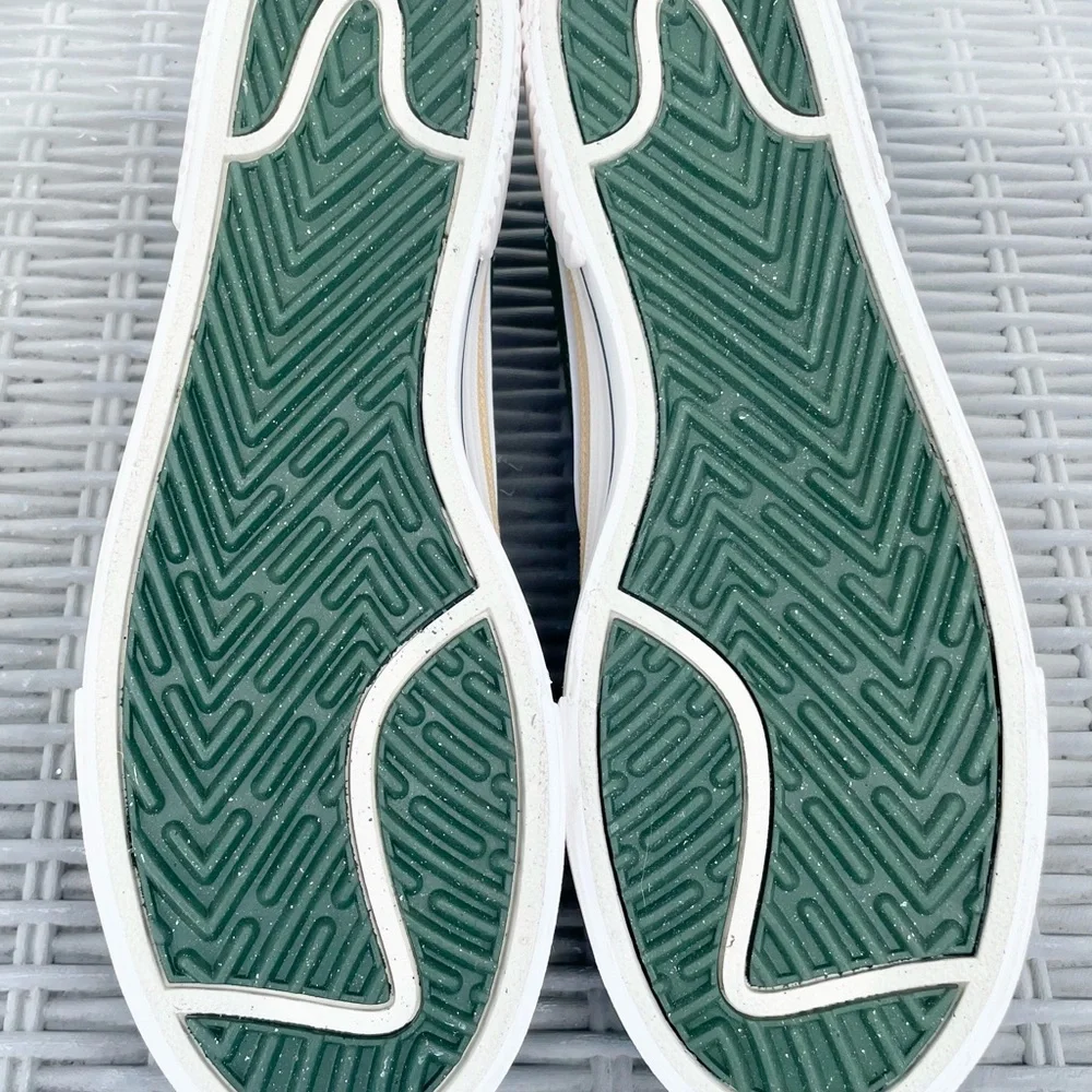Nike White Leather Sneakers with Green and Tan Accents - Picture 5 of 5